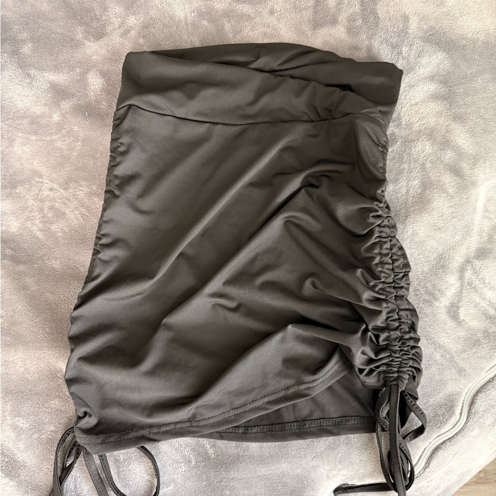 SHEIN Black Ruched Side Tie Skirt